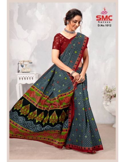 Smc Parvathi Casual Daily Wear Cotton Printed Latest Saree Collection
